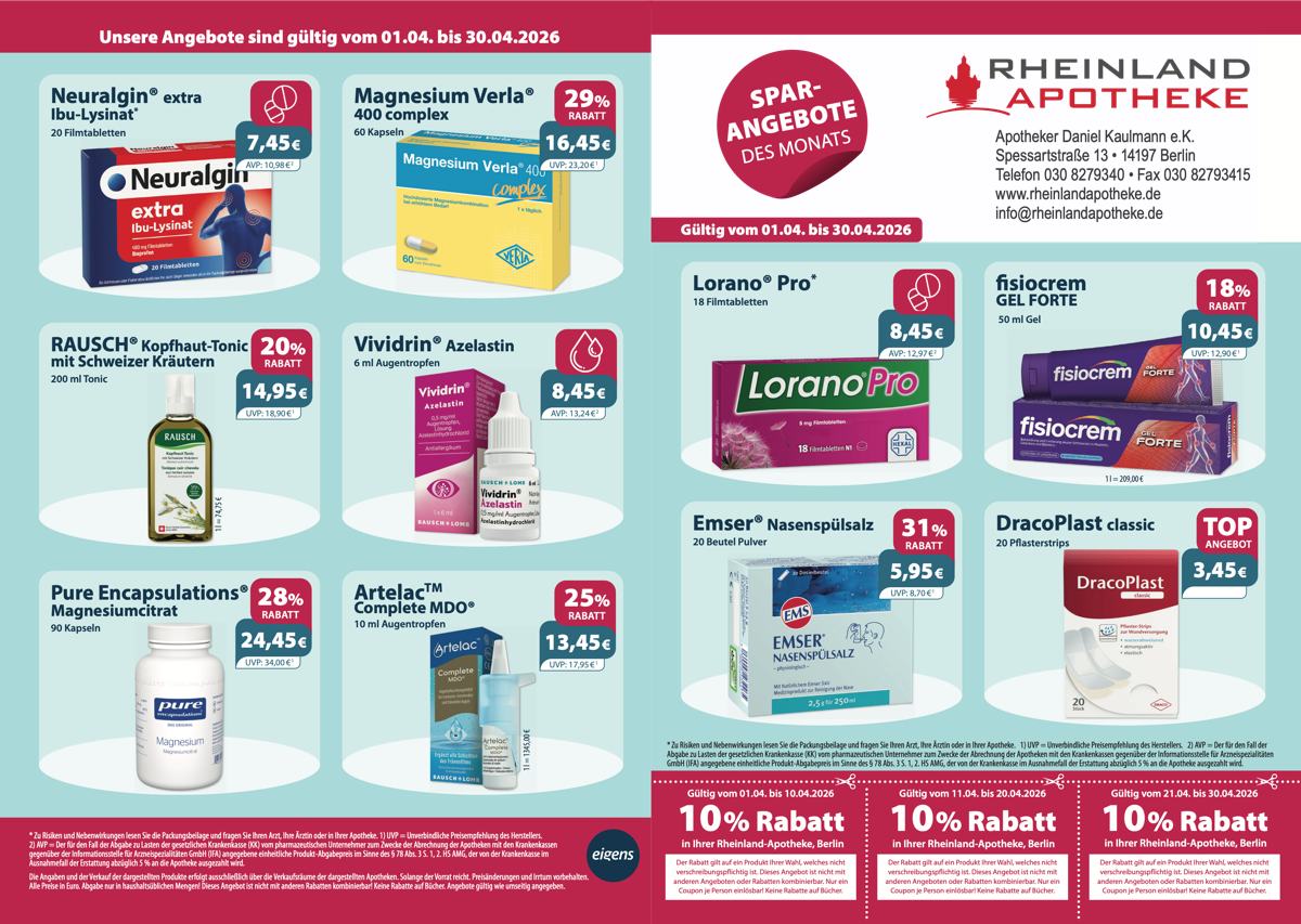 Aktuelle Monatsangebote und Rabattcoupons